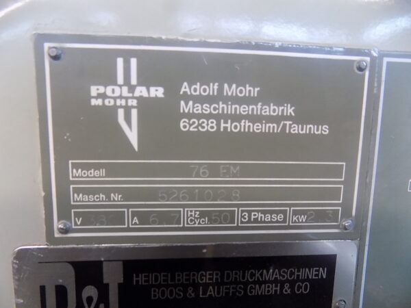 Papierschneidemaschine Polar 76 EM – Bild 4